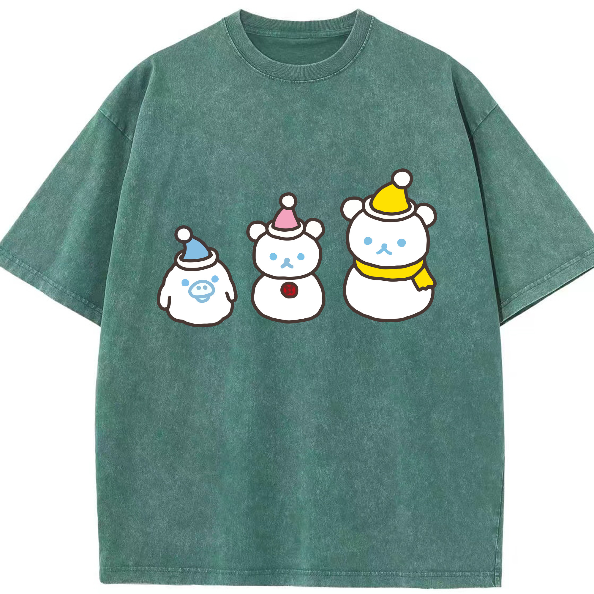 （画像用） リラックマ リラックマ キイロイトリ Rilakkuma Korilakkuma Kiiroitori 綿100% ヴィンテージ風 半袖Tシャツ（フロントプリント）